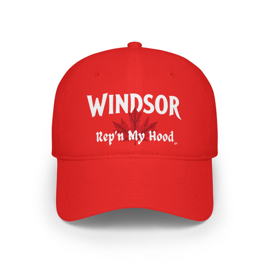 WINDSOR REP"N  BIG LEAF Low Profile Baseball Cap - Red Hat for Community Lovers FINKZ