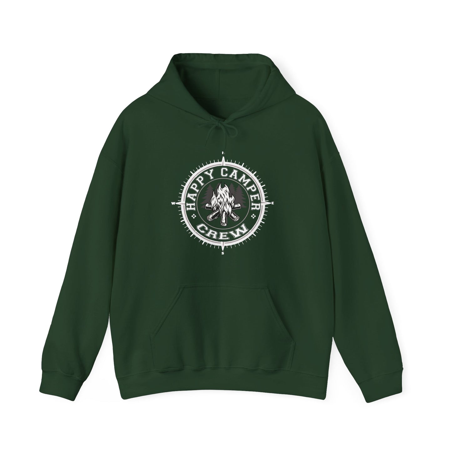 Happy Camper Crew Compass Dark Hoodie | HappyCamperCrew.Com 100% Authentic | Cozy Camping Hoodie | Unisex Hooded Sweatshirt for Nature Lovers, Casual Wear, Gift for Him/Her, Outdoor Adventures, Cozy...