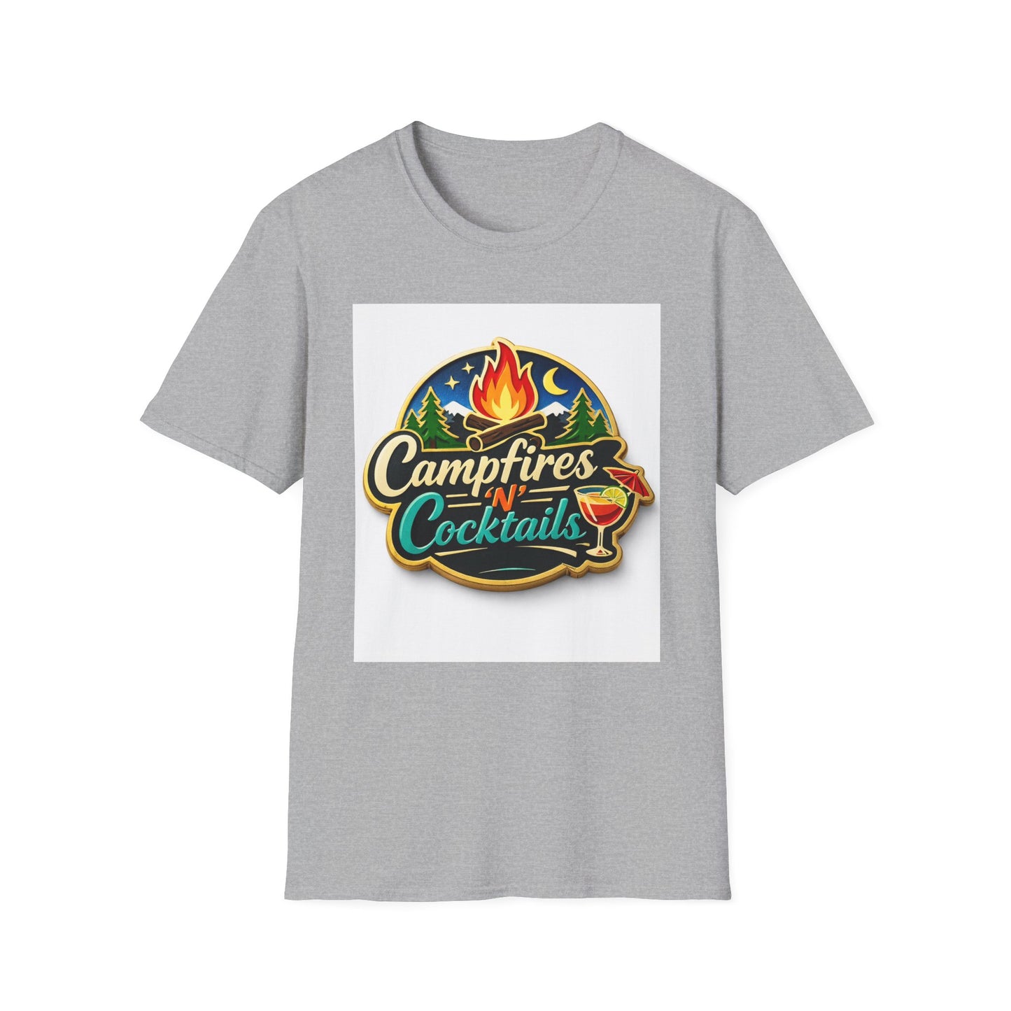 Campfire'N Cocktails T-Shirt, Softstyle, Unisex - CampfireNCocktails.com