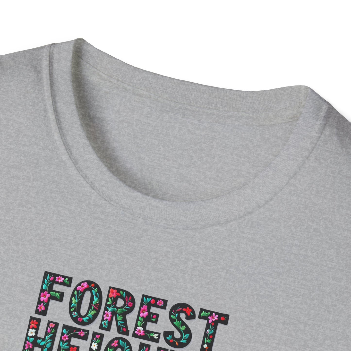 Forest Heights Local Gal Flower-Heart T-Shirt, c03-n03-s05  Softstyle Graphic Tee, Unisex Casual Wear, Support Local Merch, Gift for Community Lovers, Finkz WINDSOR