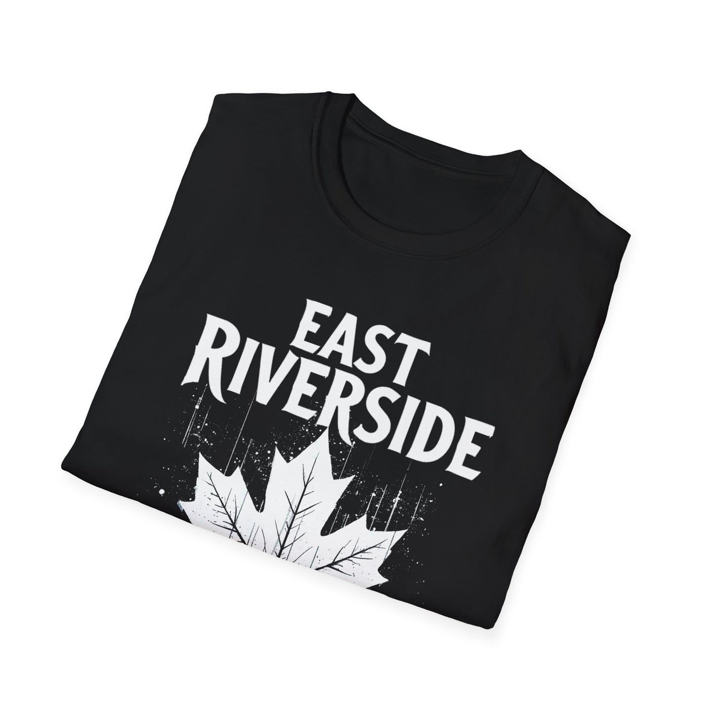 EAST RIVERSIDE, We Support Our Own 2, Hardcore Local White Leaf T-Shirt, Softstyle Graphic Tee, Unisex Casual Wear, Support Local Merch, Gift for Community Lovers Finkz Windsor