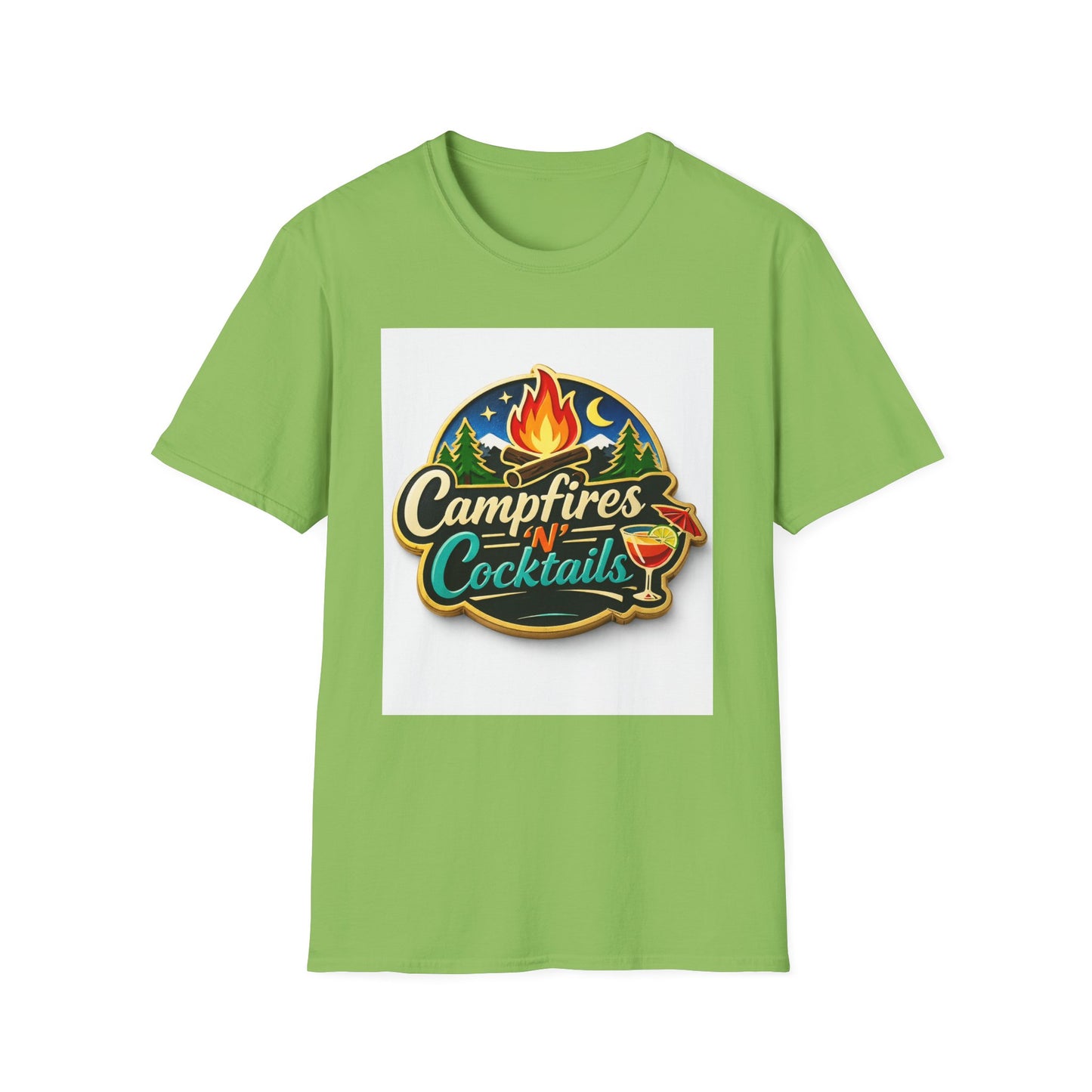Campfire'N Cocktails T-Shirt, Softstyle, Unisex - CampfireNCocktails.com