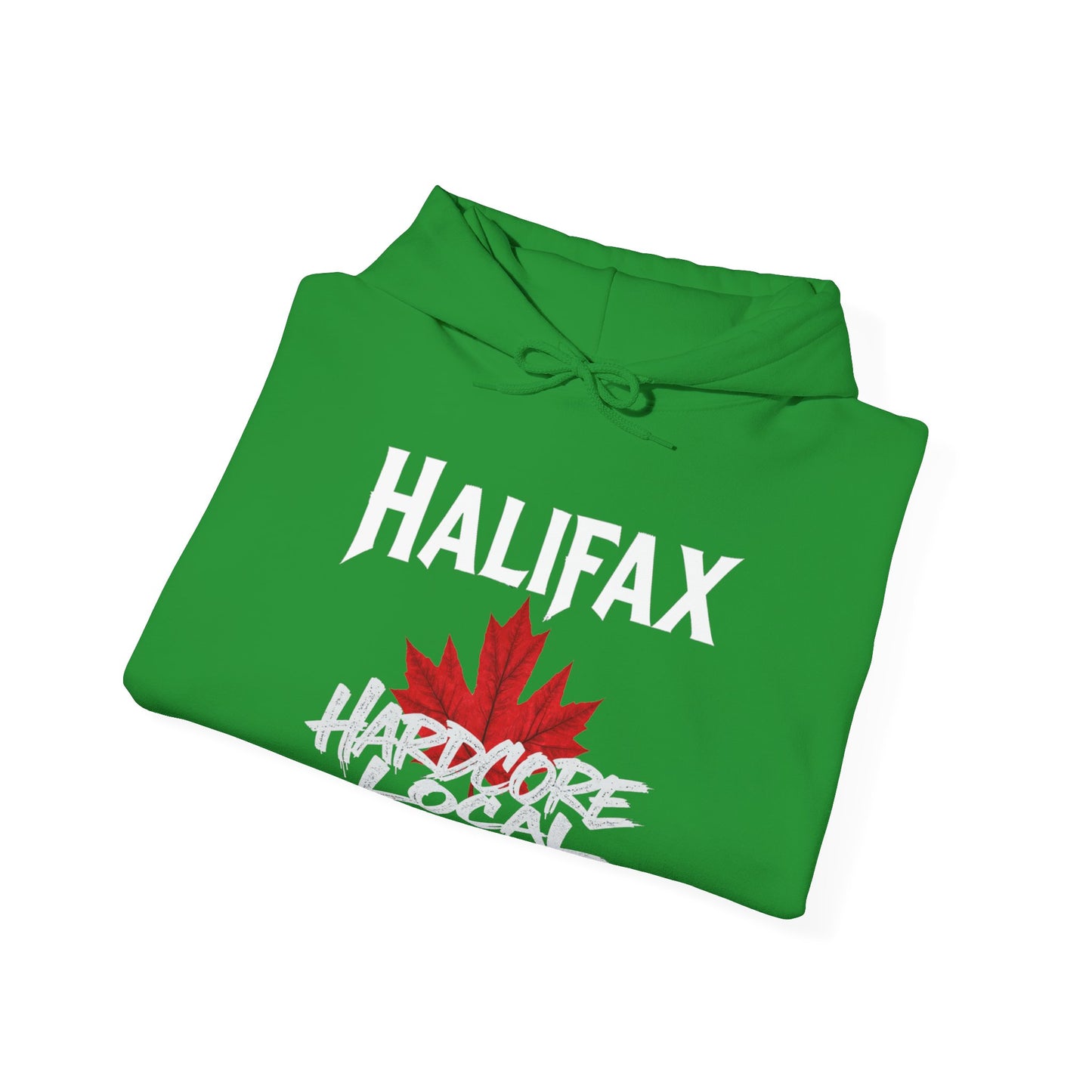 Halifax HARDCORE LOCAL red leaf, Hooded Sweatshirt - c08-n00-hs006 Unisex Heavy Blend™ Pullover, Casual Hoodie for Every Day, Gift for Friends, Support'n Locals -Local Pride Apparel Support Your Community