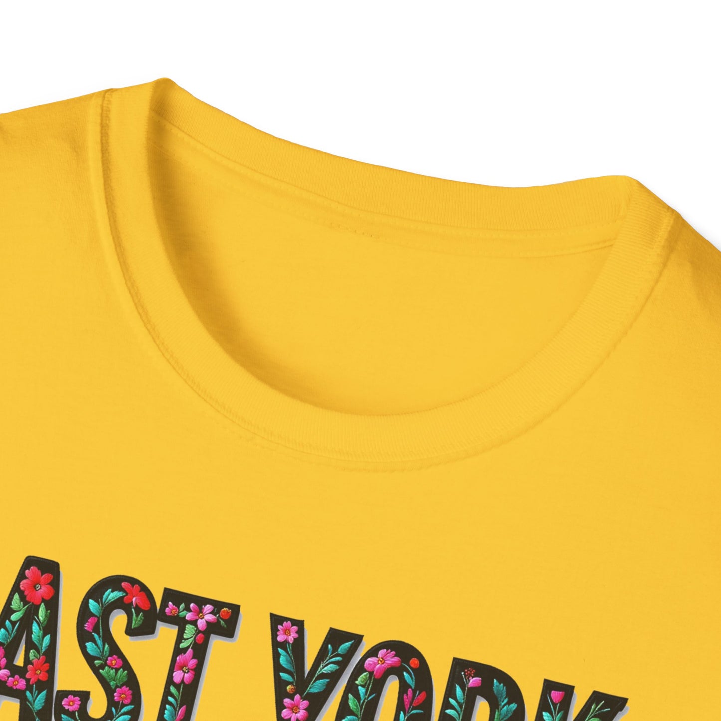 East York Local Gal Flower-Heart T-Shirt, c06-n02-s005 Softstyle Graphic Tee, Unisex Casual Wear, Support Local Merch, Gift for Community Lovers, Finkz WINDSOR