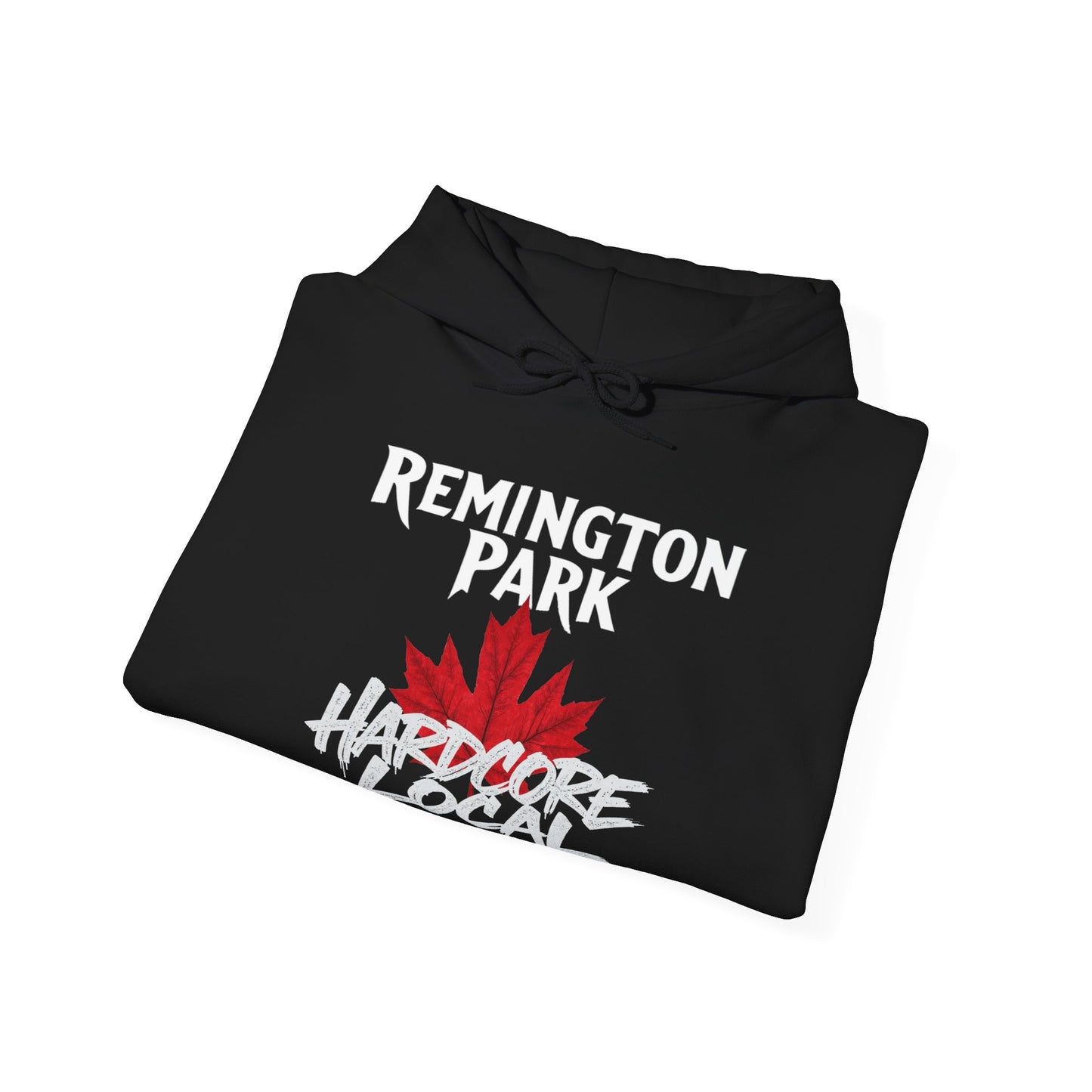 Remington Park HARDCORE LOCAL red leaf, Hooded Sweatshirt - c01-n10-hs006 Unisex Heavy Blend™ Pullover, Casual Hoodie for Every Day, Gift for Friends, Support'n Locals -Local Pride Apparel Support Your Community