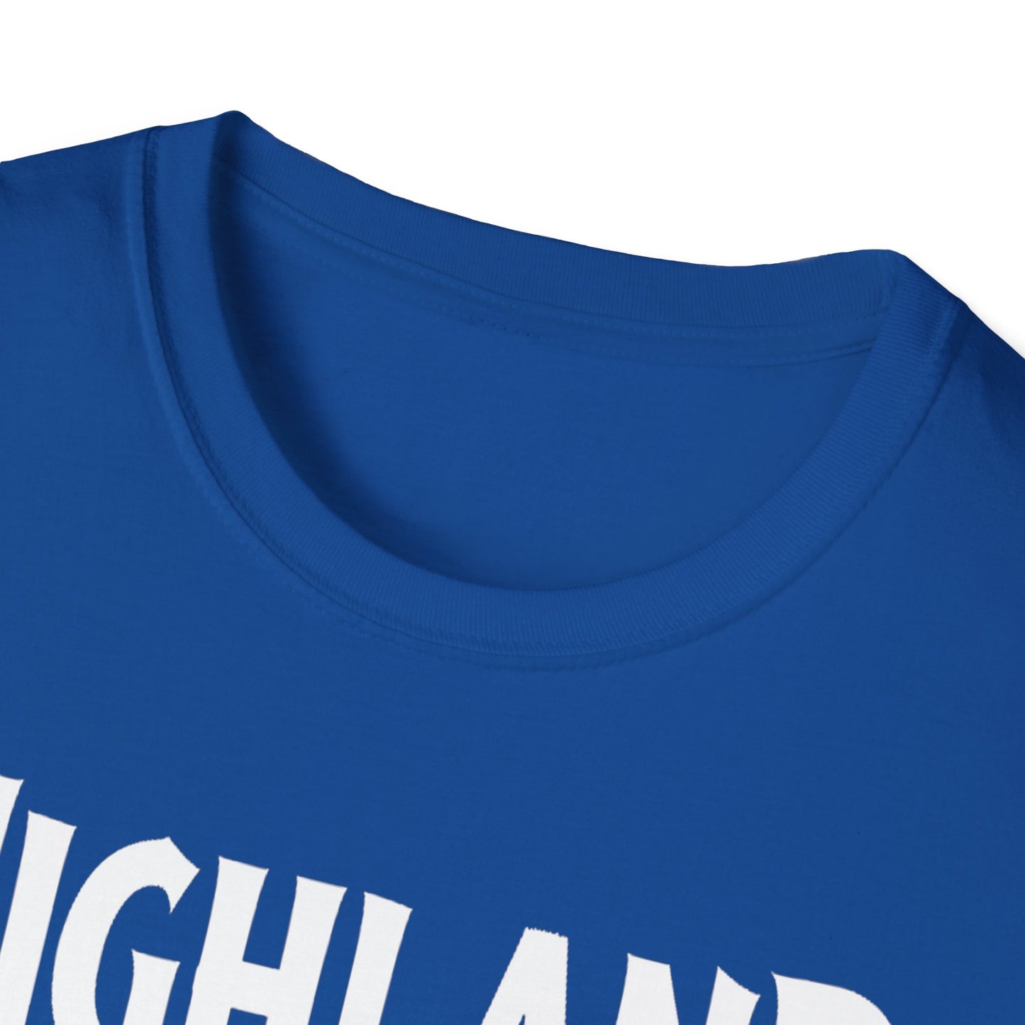 Highland Hardcore We Support Our Own Red Leaf T-Shirt, c02-n05-s006 Softstyle Graphic Tee, Unisex Casual Wear, Support'n Locals Merch, Gift for Community Lovers.