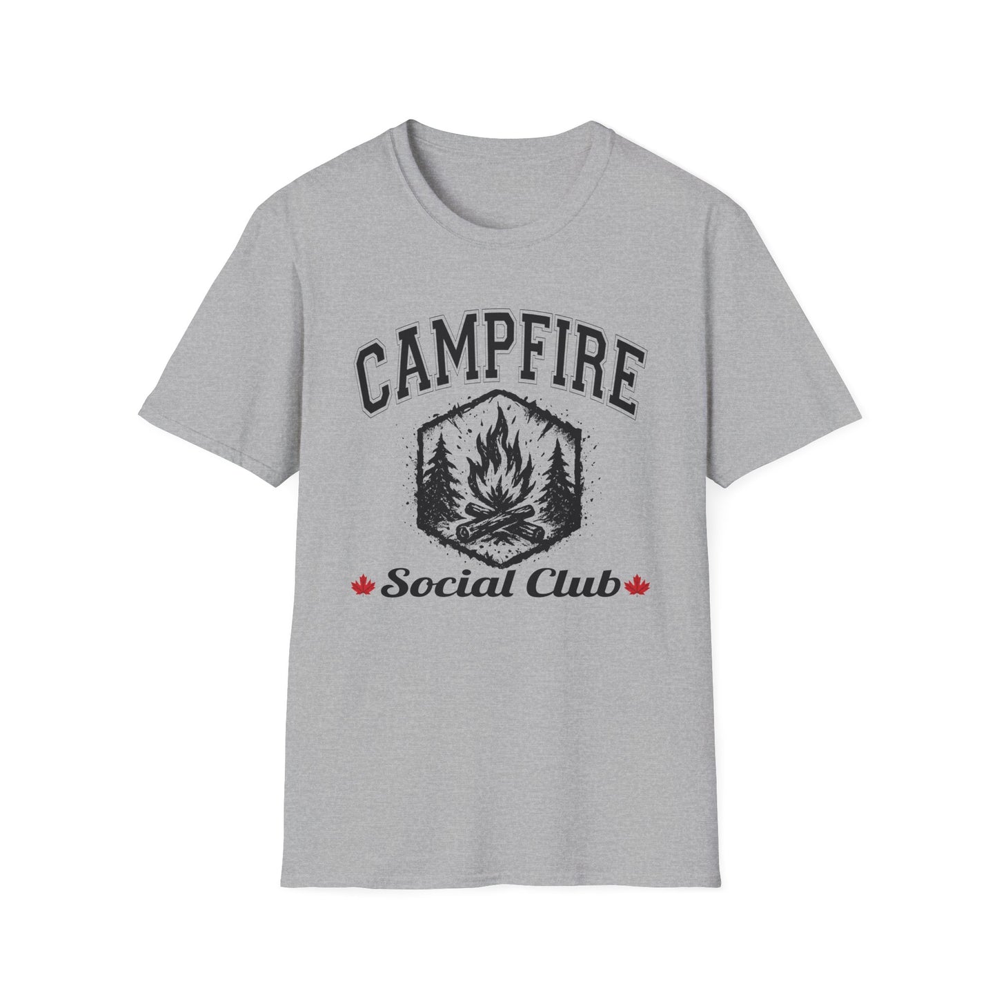 Campfire Social Club Fire T-Shirt, c00-n00-s008 Softstyle Graphic Tee, Unisex Casual Wear, Support'N Locals Merch, Gift for Community Lovers,
