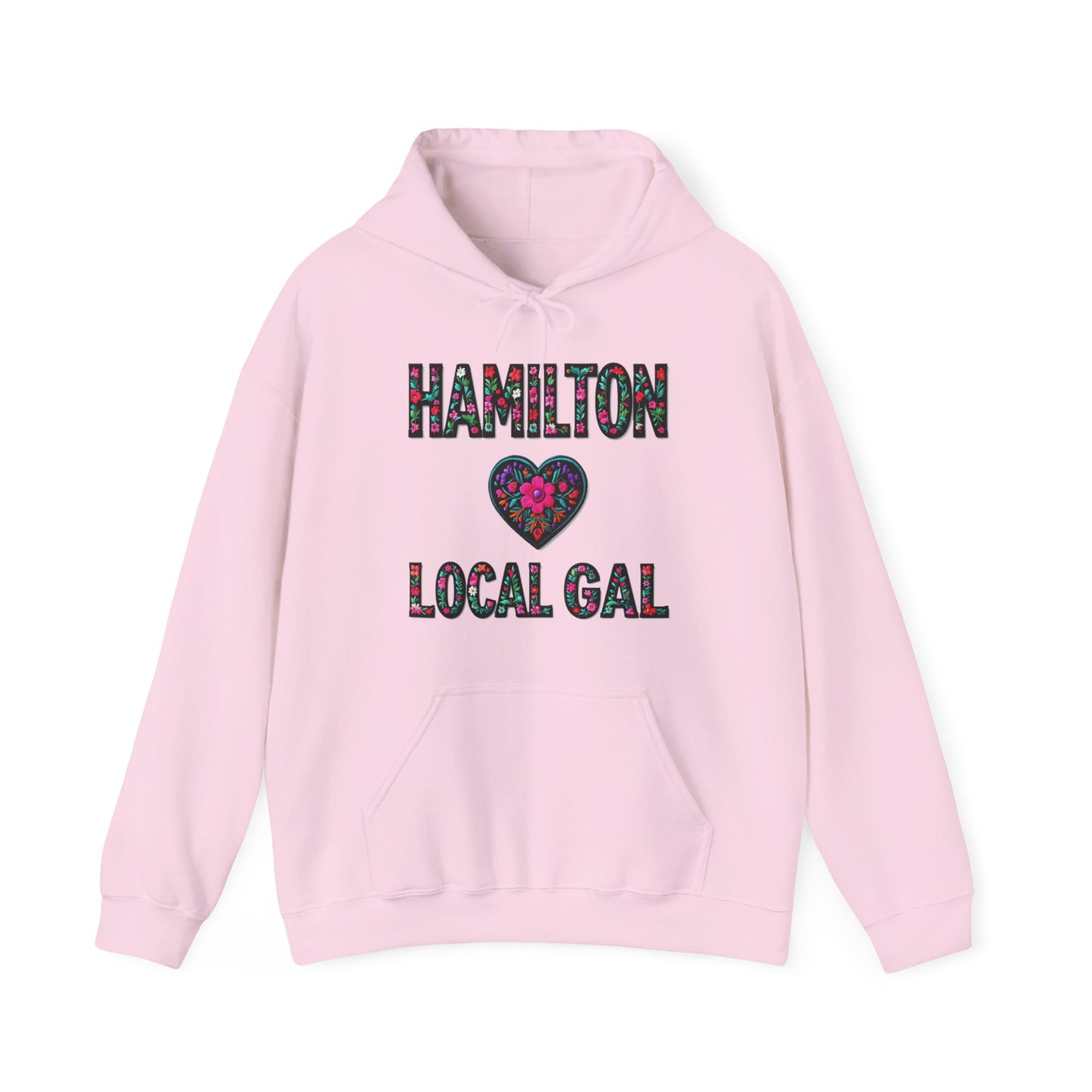 Hamilton Local Gal Flower c04-n00-hs005, Hooded Sweatshirt - Unisex Heavy Blend™ Pullover, Casual Hoodie for Every Day, Gift for Friends, Support'n Locals -Local Pride Apparel Support Your Community