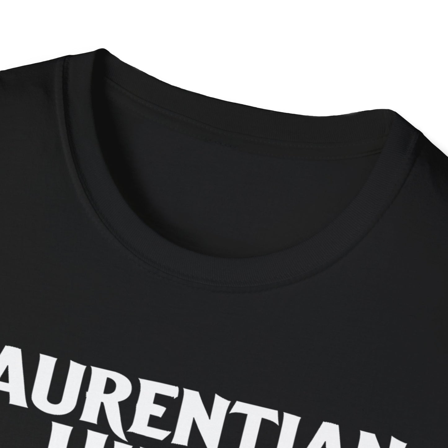 Laurentian Hills Hardcore Rep'n White Leaf T-Shirt, c03-n06-s007 Softstyle Graphic Tee, Unisex Casual Wear, Support'n Locals Merch, Gift for Community Lovers.