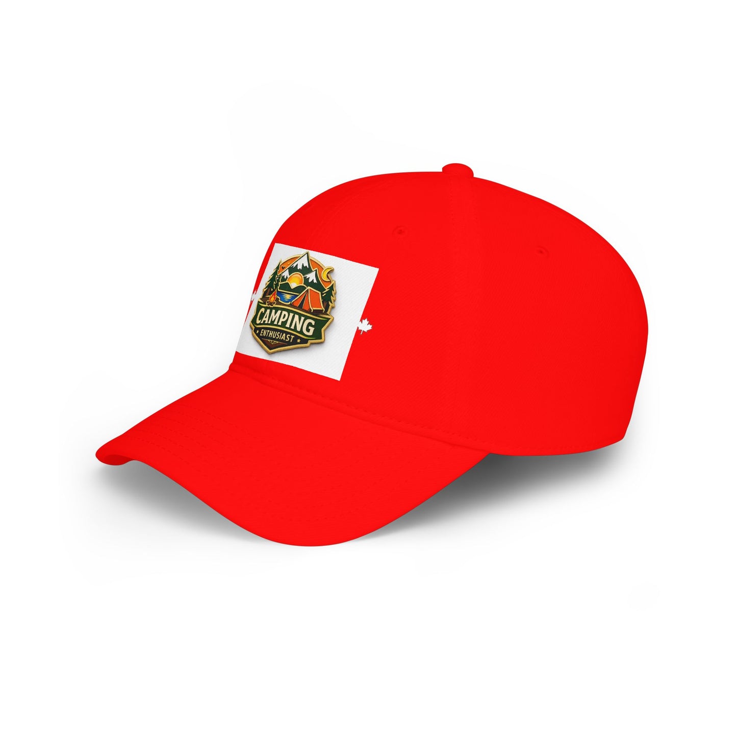 Camping Enthusiast White Low Profile Baseball Cap, Adjustable Hat, Outdoor Gear, Casual Style, Gift for Nature Lovers CampingEnthusiast.com