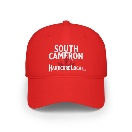SOUTH CAMERON HARDCORE  BIG LEAF Low Profile Baseball Cap - Red Hat for Community Lovers FINKZ WINDSOR