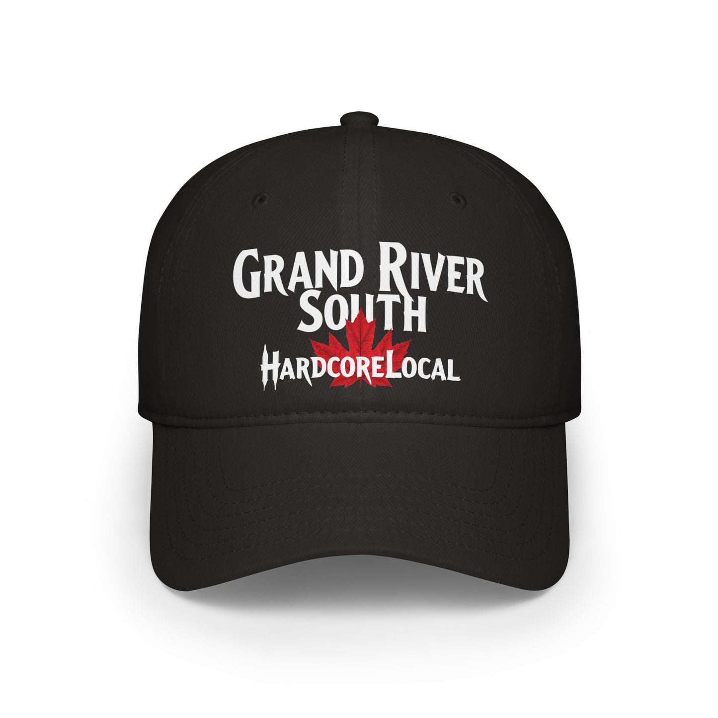 Grand River South HARDCORE LOCAL Red LEAF Low Profile Baseball Cap - Hat for Community Lovers