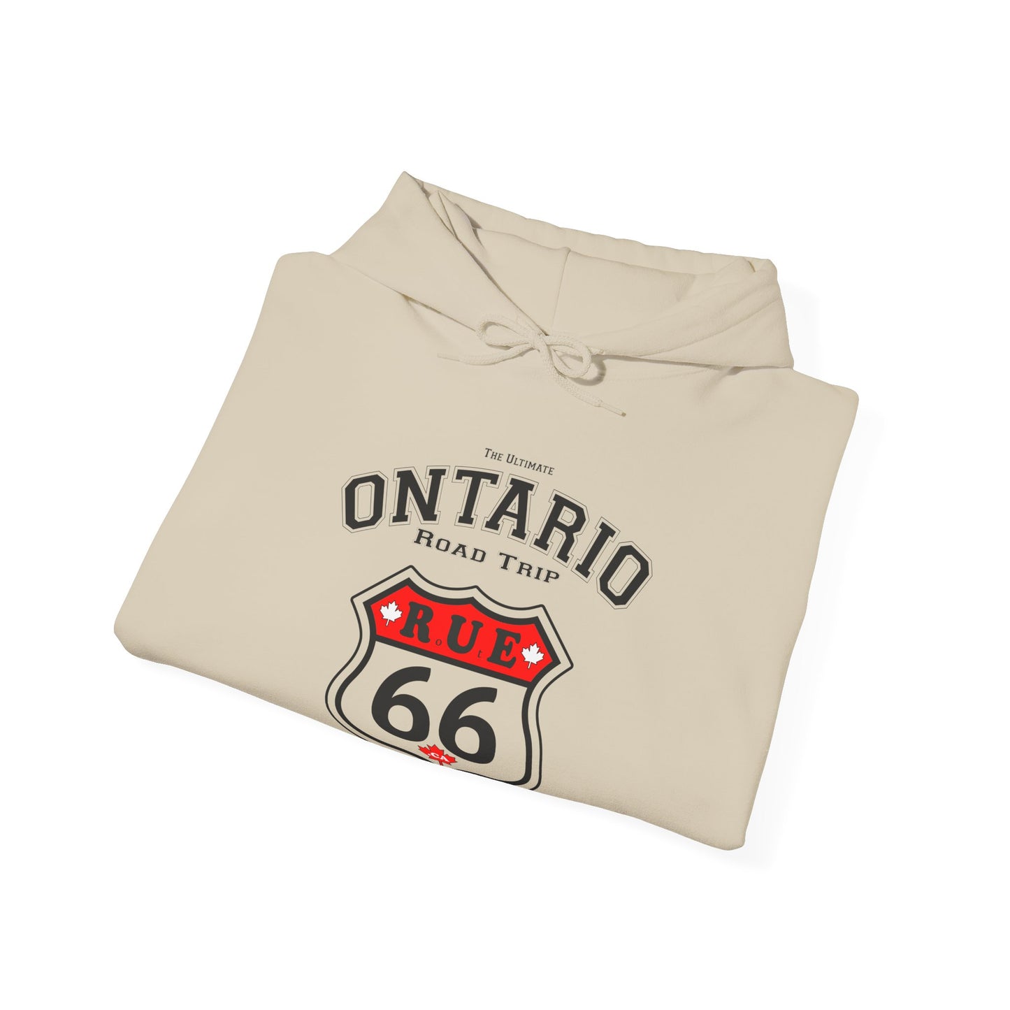 Ontario Road Trip White | Rue66.ca 100% Authentic | Cozy Camping Hoodie | Unisex Hooded Sweatshirt for Nature Lovers, Casual Wear, Gift for Him/Her, Outdoor Adventures, Cozy...