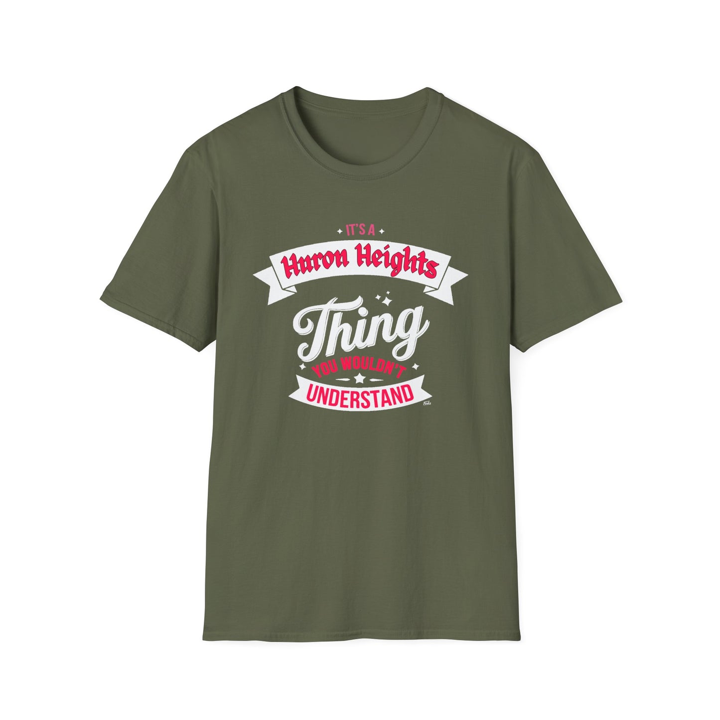 Huron Heights THING T-Shirt, Softstyle Graphic Tee, Unisex Casual Wear, Support'n Locals Merch, Gift for Community Lovers, c02-n06-s003