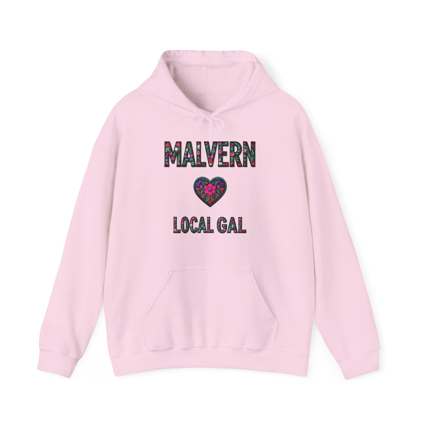 Malvern Local Gal Flower c06-n04-hs005, Hooded Sweatshirt -  Unisex Heavy Blend™ Pullover, Casual Hoodie for Every Day, Gift for Friends, Support'n Locals -Local Pride Apparel Support Your Community
