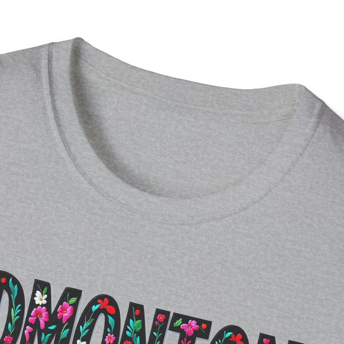 Edmonton Local Gal Flower-Heart T-Shirt, c012-n00-s005 Softstyle Graphic Tee, Unisex Casual Wear, Support Local Merch, Gift for Community Lovers, Finkz