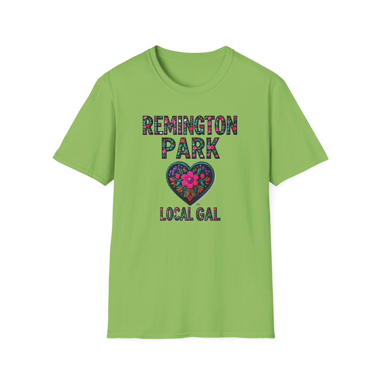 REMINGTON PARK Local Gal Flower-Heart T-Shirt, 3 Softstyle Graphic Tee, Unisex Casual Wear, Support Local Merch, Gift for Community Lovers, Finkz WINDSOR