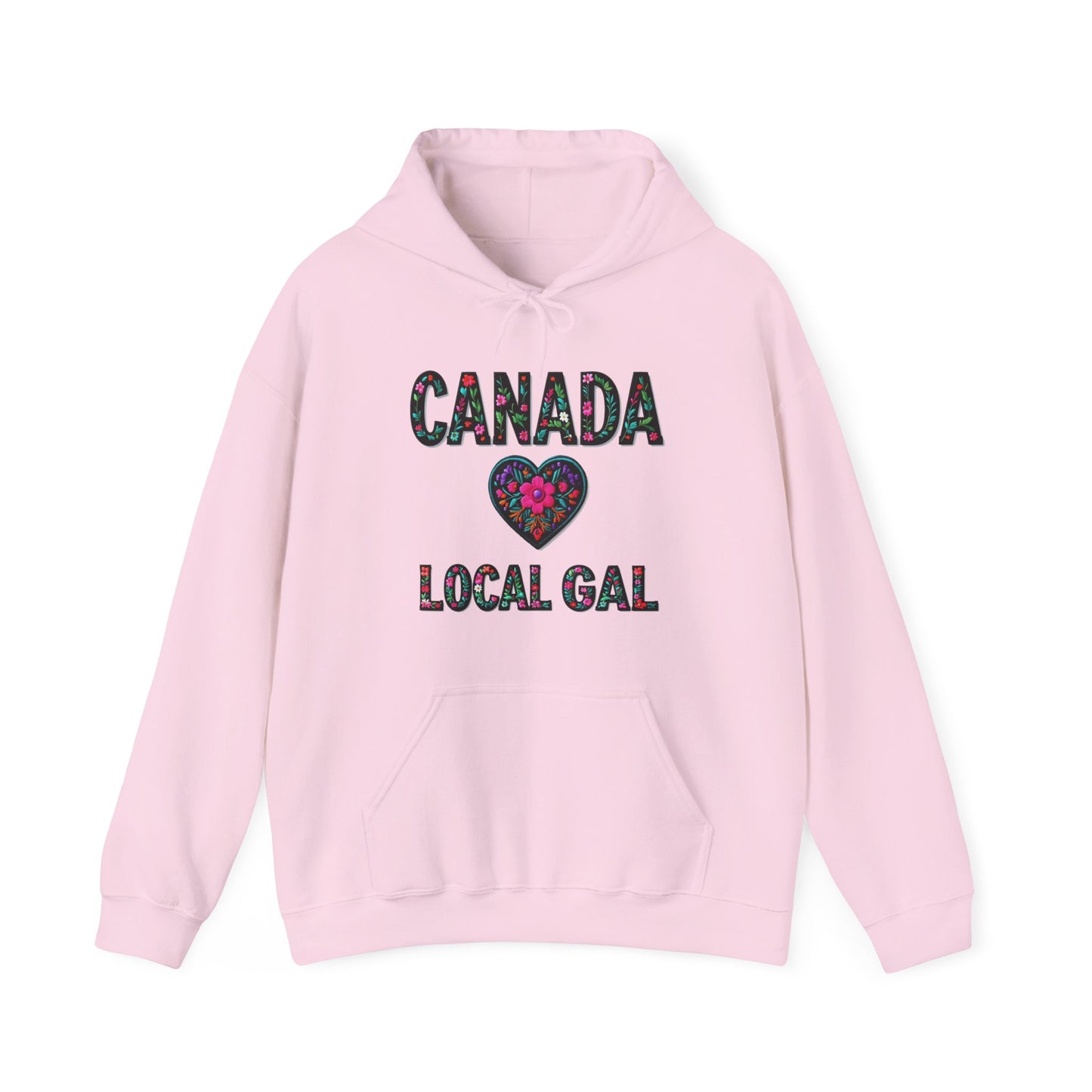 Canada Local Gal Flower c00-n00-hs005, Hooded Sweatshirt -  Unisex Heavy Blend™ Pullover, Casual Hoodie for Every Day, Gift for Friends, Support'n Locals -Local Pride Apparel Support Your Community