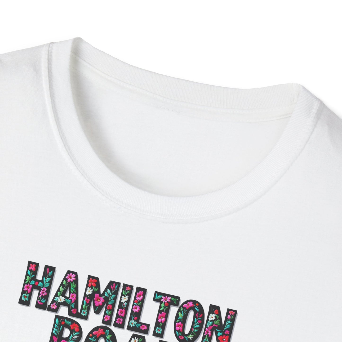 Hamilton Road Local Gal Flower-Heart T-Shirt, c02-n04-s05  Softstyle Graphic Tee, Unisex Casual Wear, Support Local Merch, Gift for Community Lovers, Finkz WINDSOR