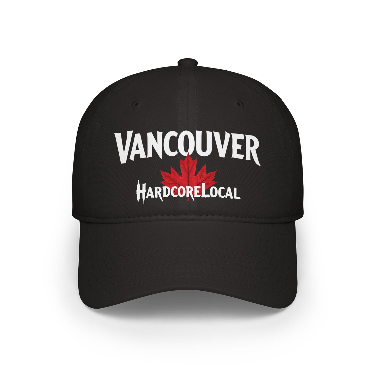 Vancouver HARDCORE LOCAL Red LEAF Low Profile Baseball Cap - Hat for Community Lovers