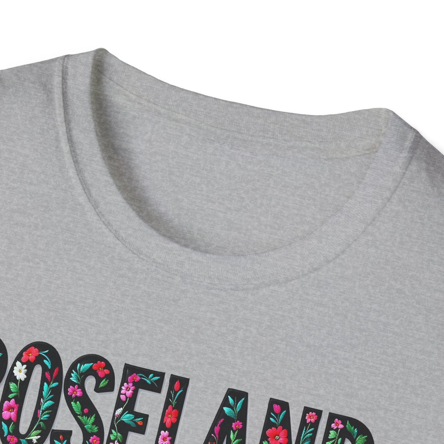 ROSELAND Local Gal Flower-Heart T-Shirt, 3 Softstyle Graphic Tee, Unisex Casual Wear, Support Local Merch, Gift for Community Lovers, Finkz WINDSOR