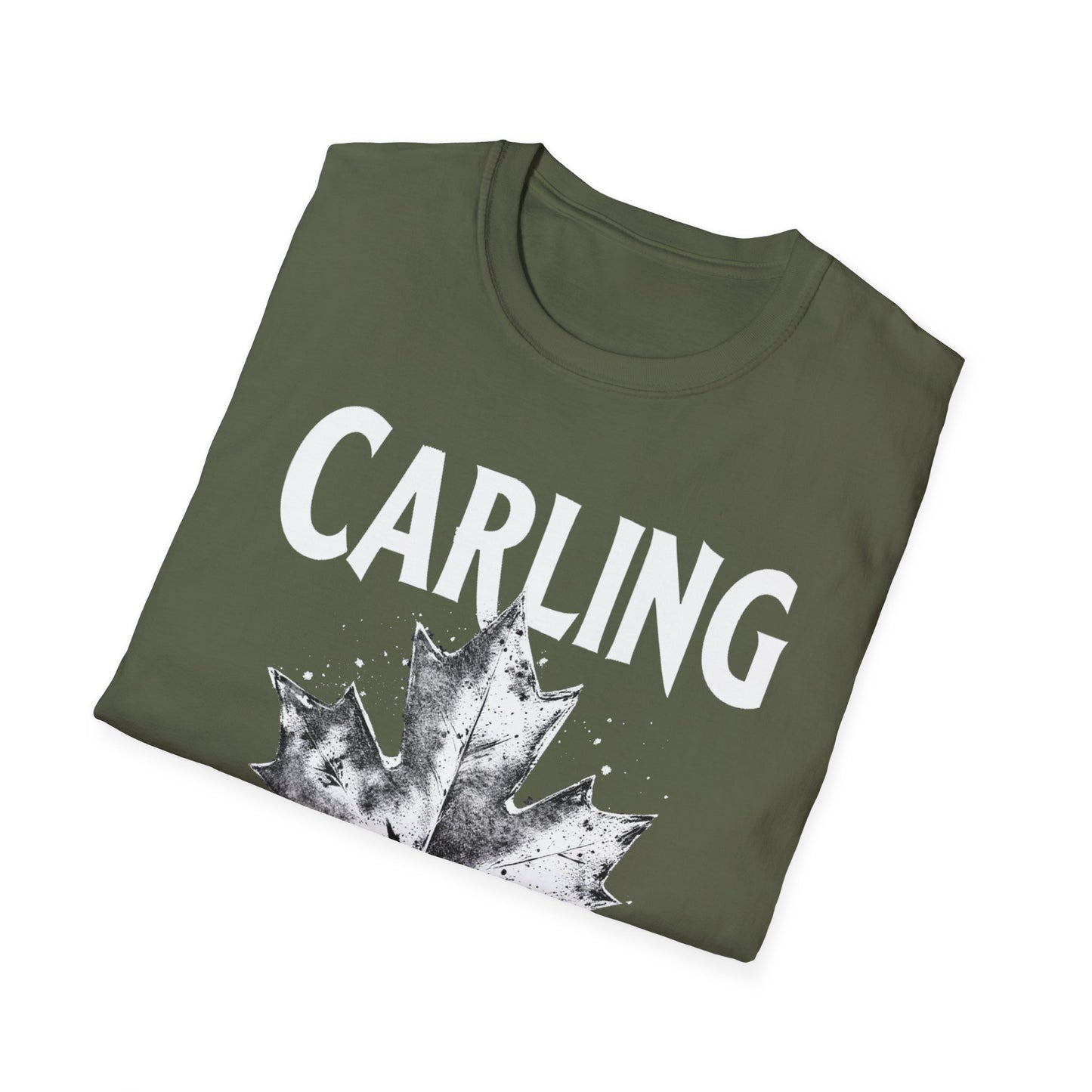 Carling Hardcore Rep'n White Leaf T-Shirt, c02-n03-s007 Softstyle Graphic Tee, Unisex Casual Wear, Support'n Locals Merch, Gift for Community Lovers.