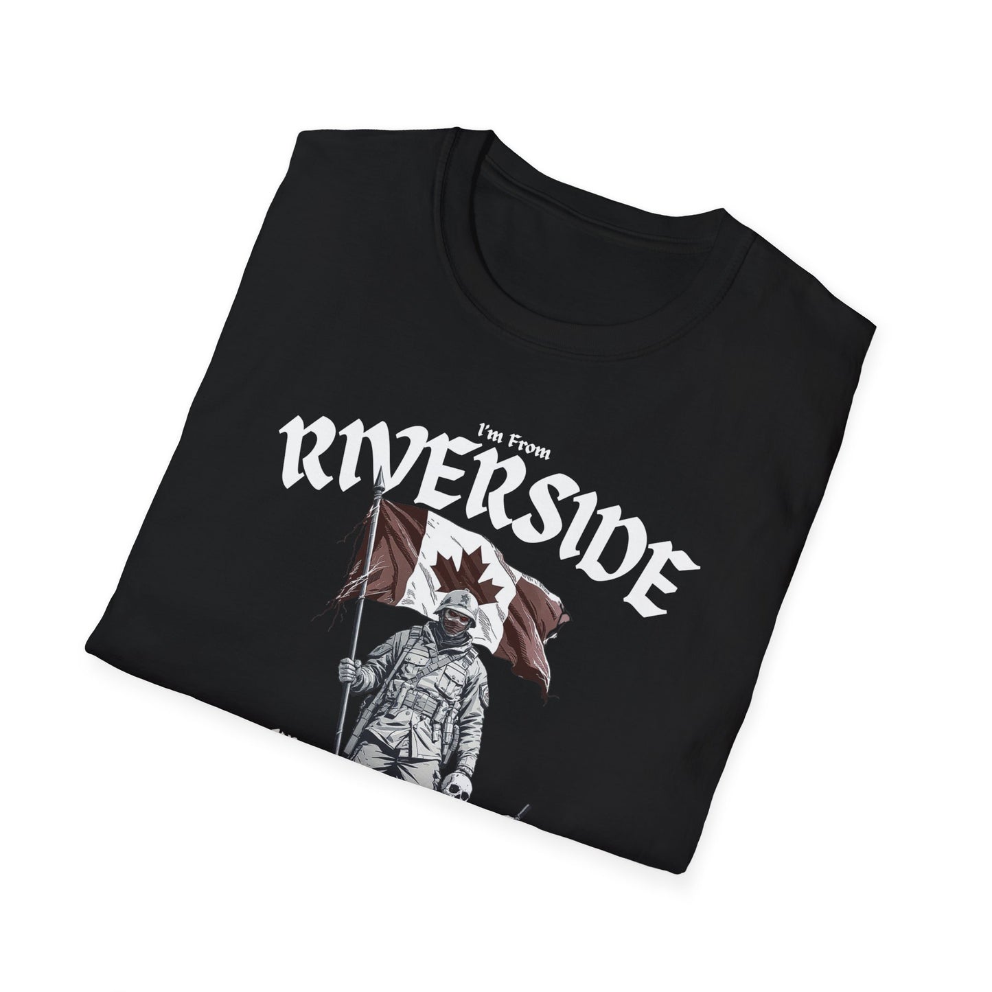 Riverside Underestimate Guy T-Shirt, c01-n05-s002 Softstyle Graphic Tee, Unisex Casual Wear, Support'n Locals Merch, Gift for Community Lovers.