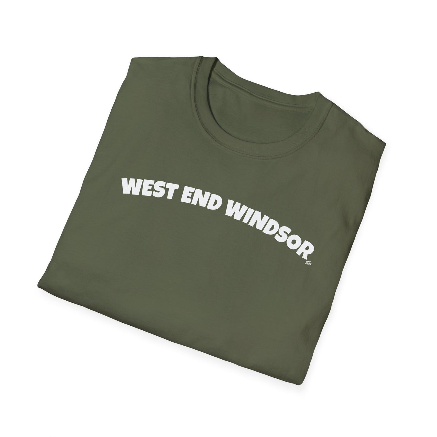 WEST END WINDSOR T-Shirt, Softstyle Graphic Tee, Unisex Casual Wear, Support Local Merch, Gift for Community Lovers, Finkz Windsor