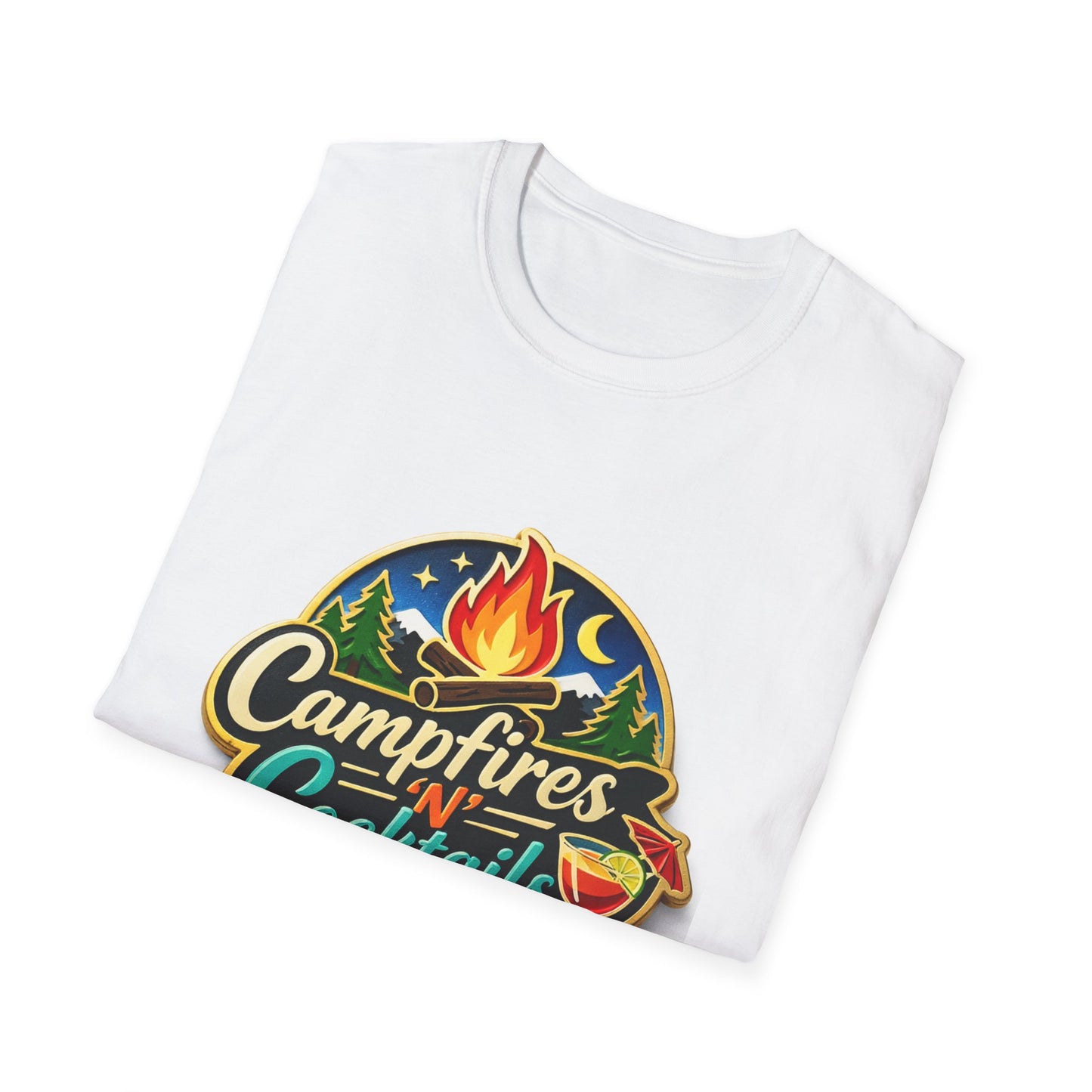 Campfire'N Cocktails T-Shirt, Softstyle, Unisex - CampfireNCocktails.com