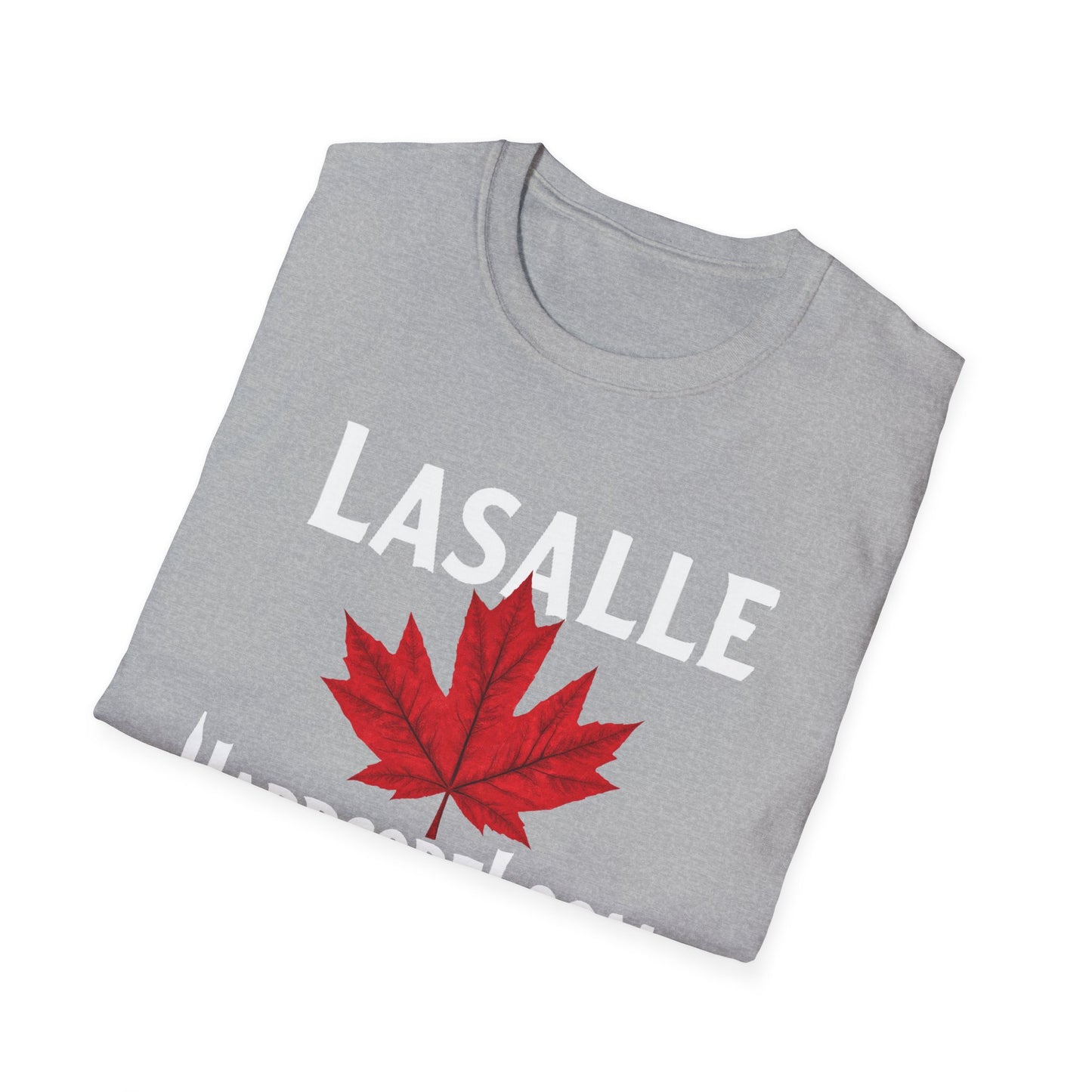 LaSalle Hardcore Local Red Leaf, We Support Our Own, 1 T-Shirt, Softstyle Graphic Tee, Unisex Casual Wear, Support Local Merch, Gift for Community Lovers