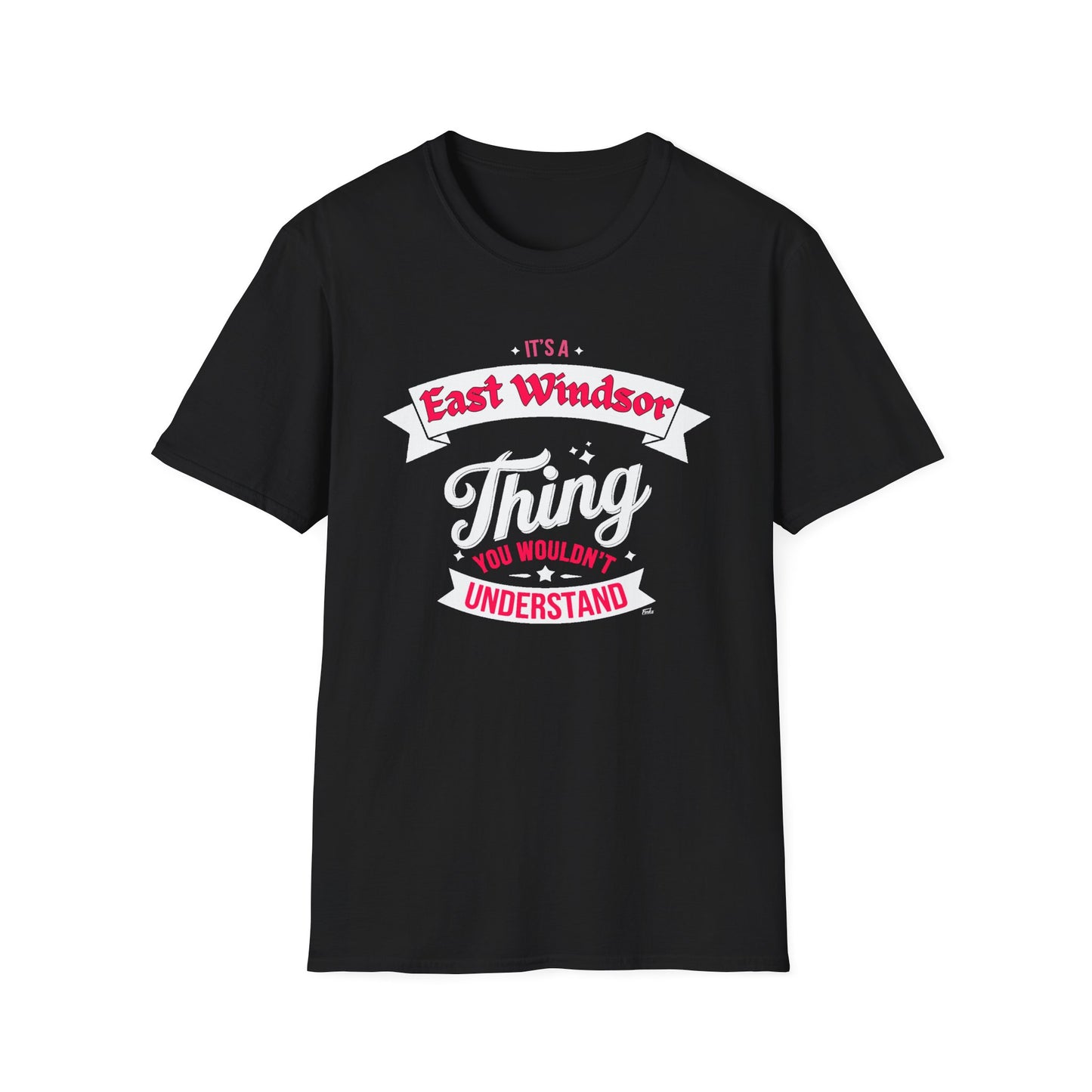 East Windsor THING T-Shirt, Softstyle Graphic Tee, Unisex Casual Wear, Support Local Merch, Gift for Community Lovers, c01-n02-s003