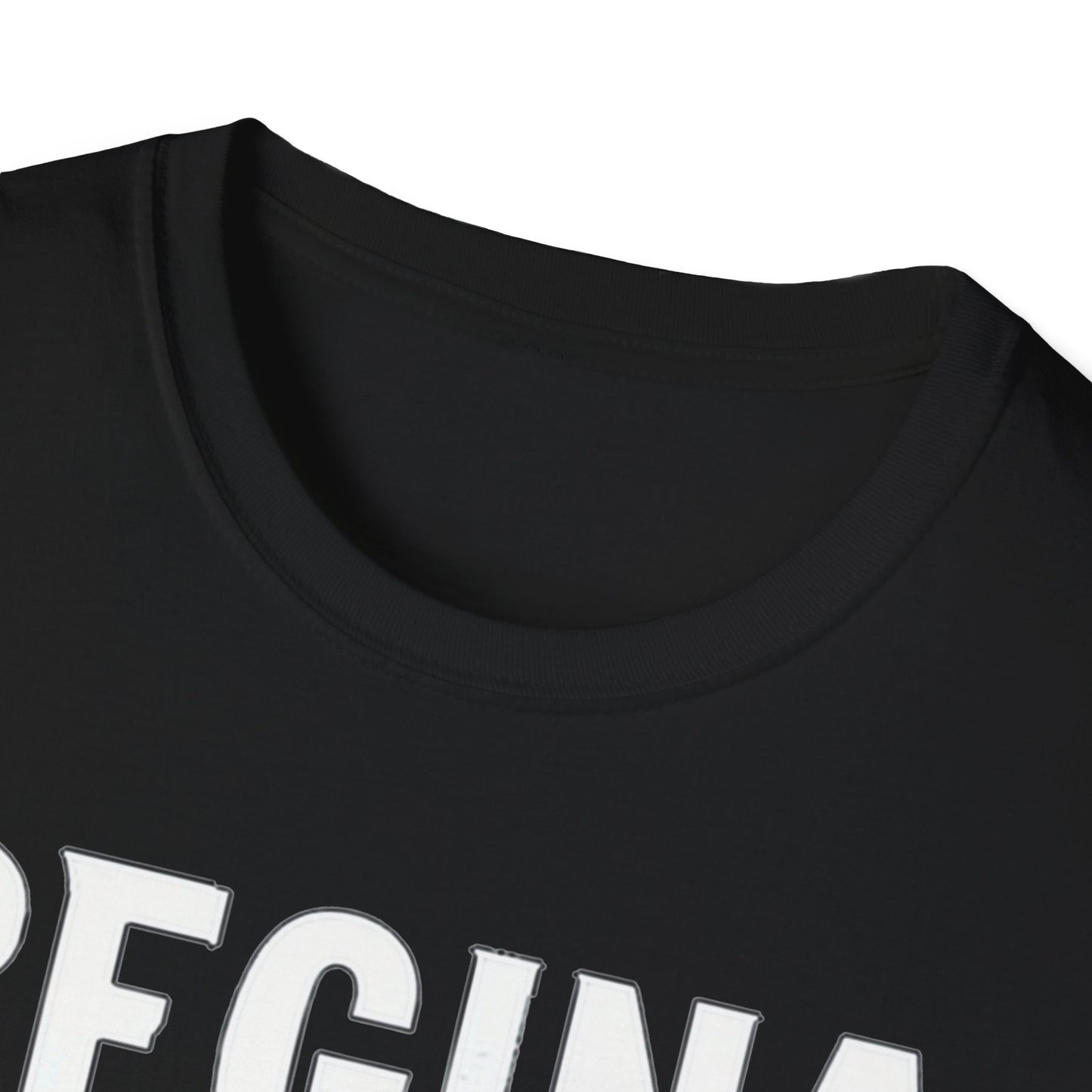 Regina Hardcore Rep'n White Leaf T-Shirt, c010-n00-s007 Softstyle Graphic Tee, Unisex Casual Wear, Support'n Locals Merch, Gift for Community Lovers.