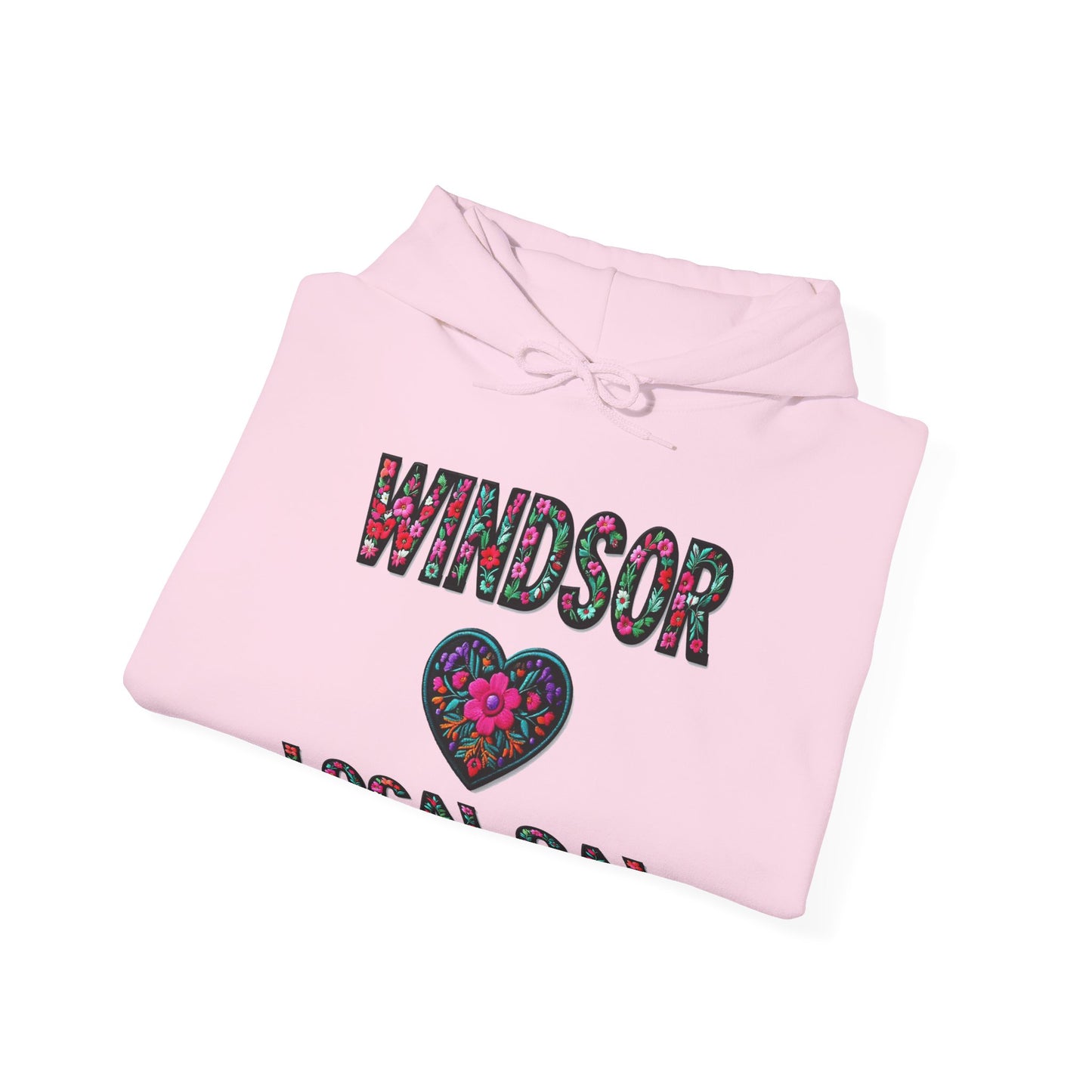 Windsor Local Gal Flower c01-n00-hs005, Hooded Sweatshirt -  Unisex Heavy Blend™ Pullover, Casual Hoodie for Every Day, Gift for Friends, Support'n Locals -Local Pride Apparel Support Your Community