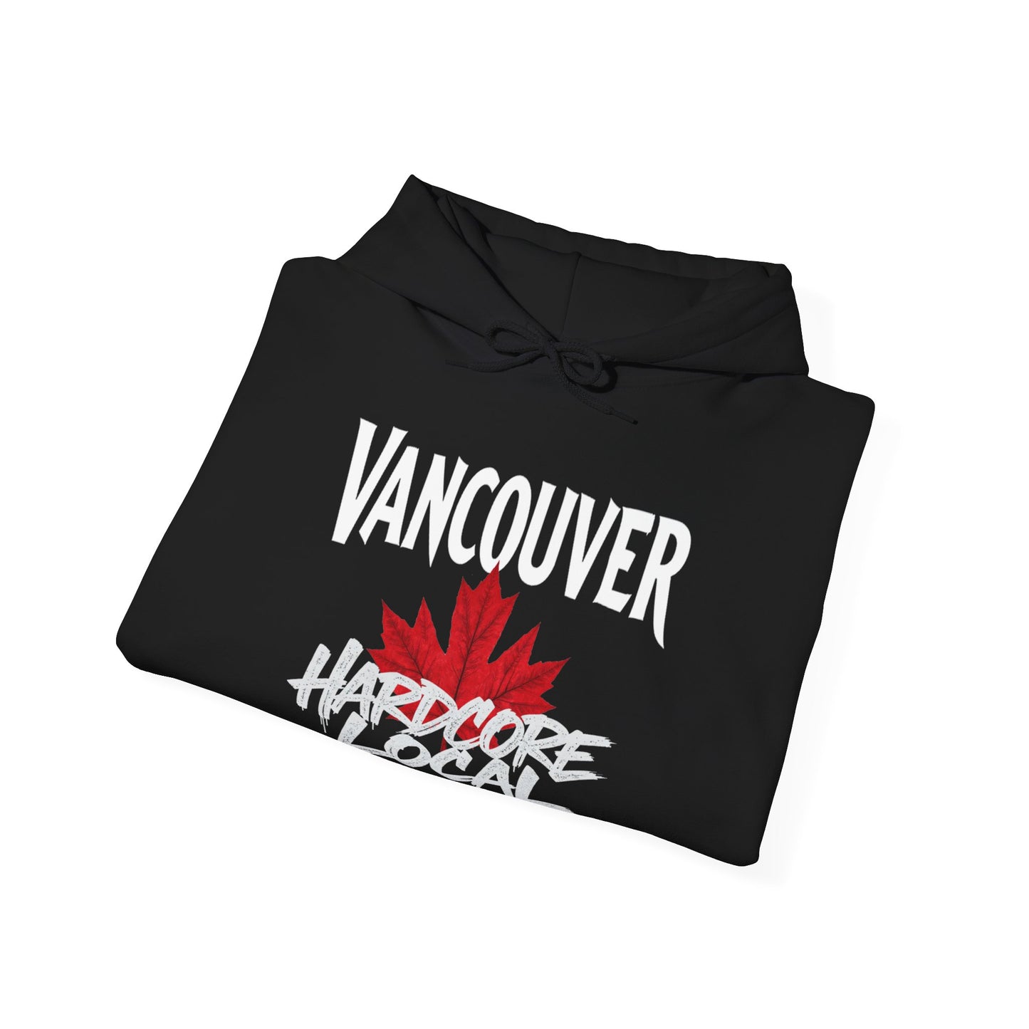 Vancouver HARDCORE LOCAL red leaf, Hooded Sweatshirt - c13-n00-hs006 Unisex Heavy Blend™ Pullover, Casual Hoodie for Every Day, Gift for Friends, Support'n Locals -Local Pride Apparel Support Your Community