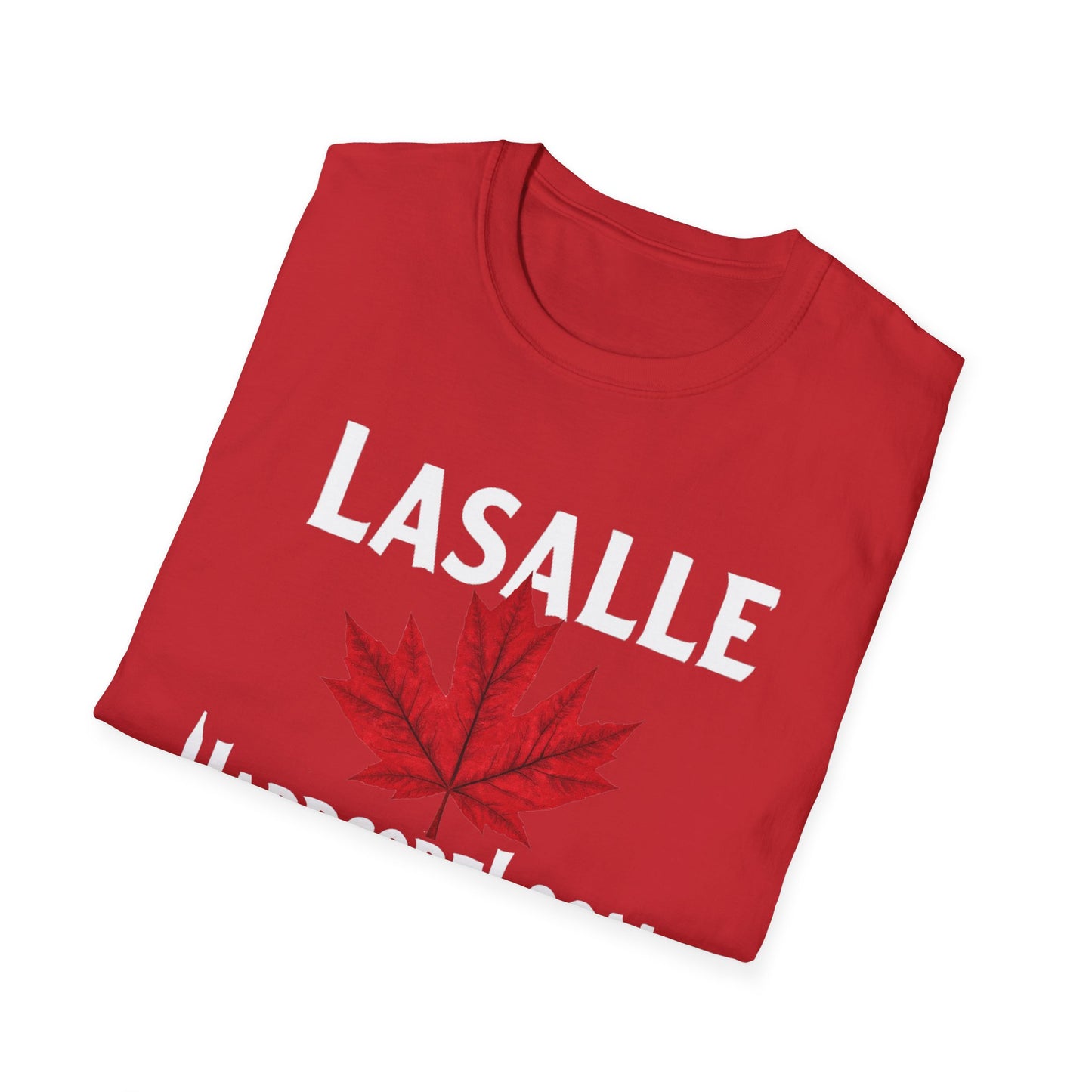 LaSalle Hardcore Local Red Leaf, We Support Our Own, 1 T-Shirt, Softstyle Graphic Tee, Unisex Casual Wear, Support Local Merch, Gift for Community Lovers