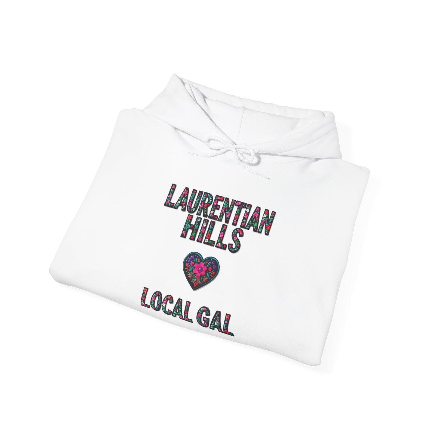 Laurentian Hills Local Gal Flower c03-n06-hs005, Hooded Sweatshirt -  Unisex Heavy Blend™ Pullover, Casual Hoodie for Every Day, Gift for Friends, Support'n Locals -Local Pride Apparel Support Your Community