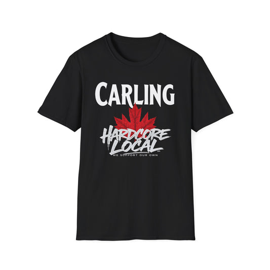 Carling Hardcore We Support Our Own Red Leaf T-Shirt, c02-n03-s006 Softstyle Graphic Tee, Unisex Casual Wear, Support'n Locals Merch, Gift for Community Lovers.