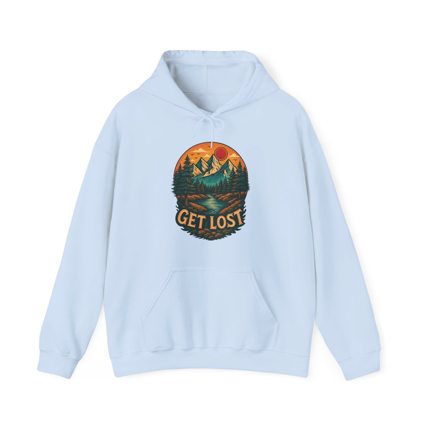Get Lost Hoodie | HappyCamperCrew.Com 100% Authentic | Cozy Camping Hoodie | Unisex Hooded Sweatshirt for Nature Lovers, Casual Wear, Gift for Him/Her, Outdoor Adventures, Cozy Days & Warm Nights by the Campfire