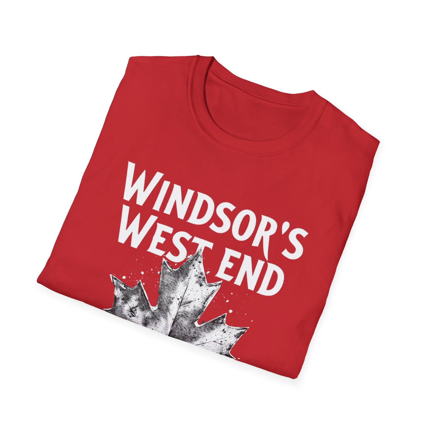 WINDSOR WEST END, Rep'n My Hood, Hardcore Local Cool Leaf T-Shirt, Softstyle Graphic Tee, Unisex Casual Wear, Support Local Merch, Gift for Community Lovers, Finkz WINDSOR