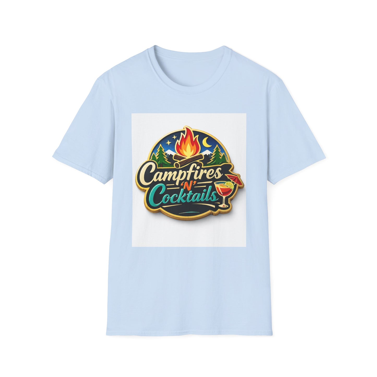 Campfire'N Cocktails T-Shirt, Softstyle, Unisex - CampfireNCocktails.com