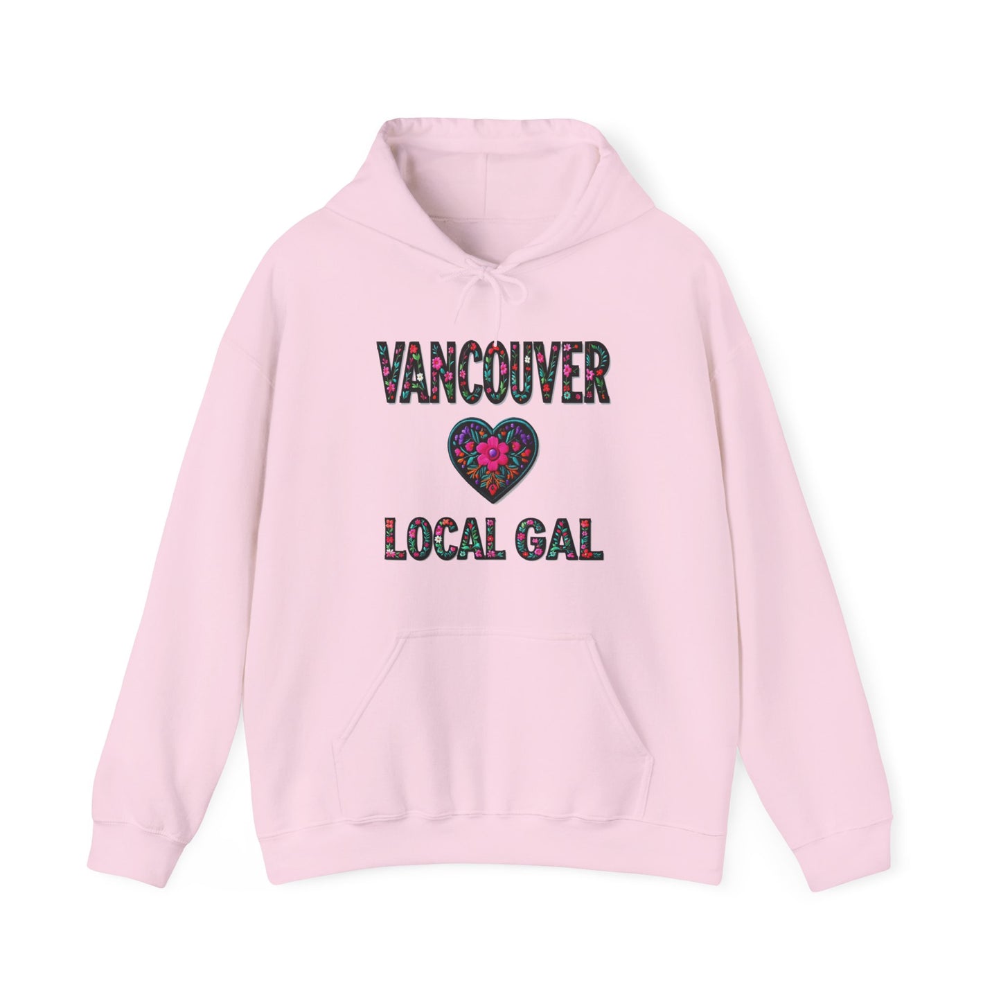 Vancouver Local Gal Flower c13-n00-hs005, Hooded Sweatshirt -  Unisex Heavy Blend™ Pullover, Casual Hoodie for Every Day, Gift for Friends, Support'n Locals -Local Pride Apparel Support Your Community
