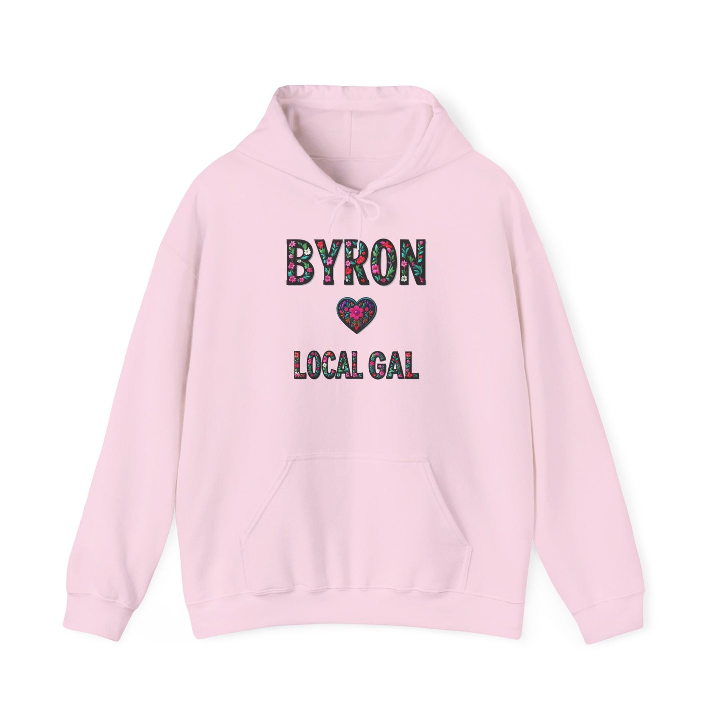Byron Local Gal Flower c02-n02-hs005, Hooded Sweatshirt -  Unisex Heavy Blend™ Pullover, Casual Hoodie for Every Day, Gift for Friends, Support'n Locals -Local Pride Apparel Support Your Community