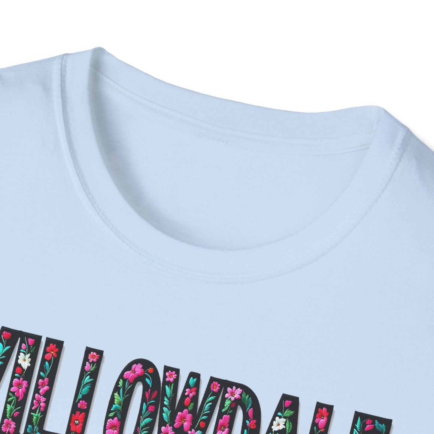 Willowdale Local Gal Flower-Heart T-Shirt, c06-n05-s005 Softstyle Graphic Tee, Unisex Casual Wear, Support Local Merch, Gift for Community Lovers, Finkz WINDSOR