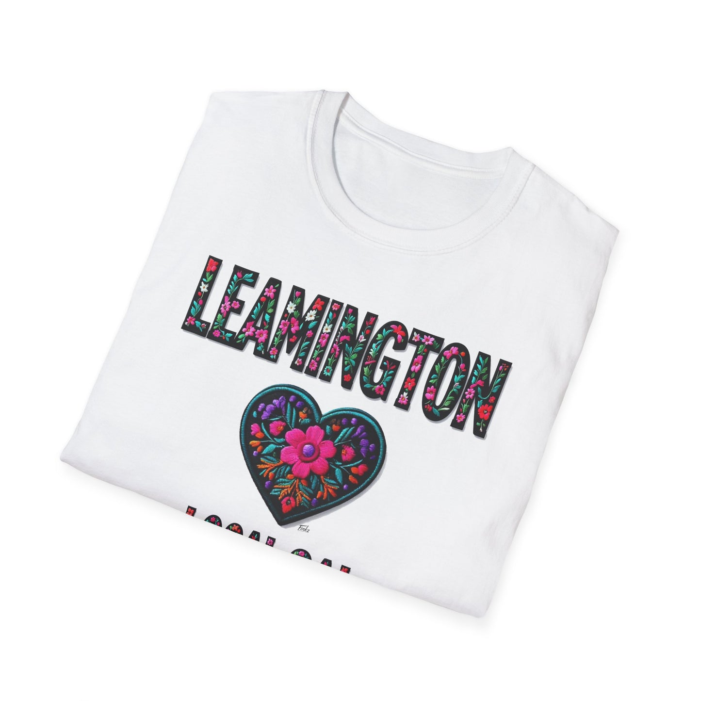 LEAMINGTON Local Gal Flower-Heart T-Shirt, 3 Softstyle Graphic Tee, Unisex Casual Wear, Support Local Merch, Gift for Community Lovers, Finkz WINDSOR