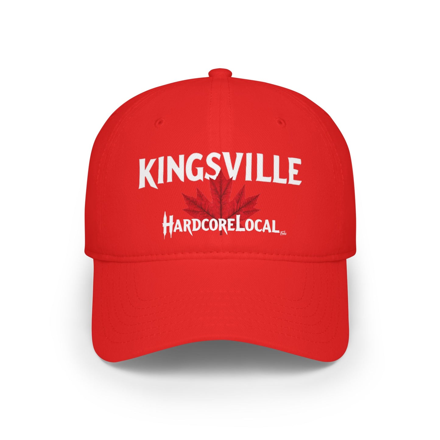 KINGSVILLE HARDCORE  BIG LEAF Low Profile Baseball Cap - Red Hat for Community Lovers FINKZ WINDSOR