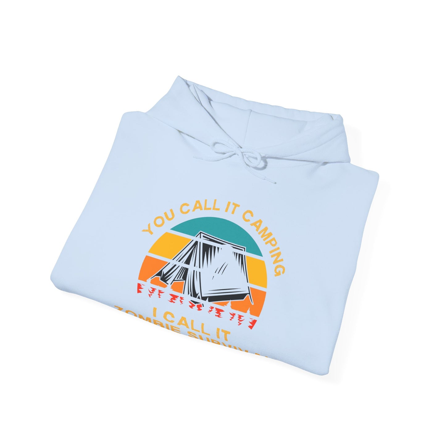 Zombie Survival Training Hoodie | HappyCamperCrew.Com 100% Authentic | Cozy Camping Hoodie | Unisex Hooded Sweatshirt for Nature Lovers, Casual Wear, Gift for Him/Her, Outdoor Adventures, Cozy Days & Warm Nights by the Campfire