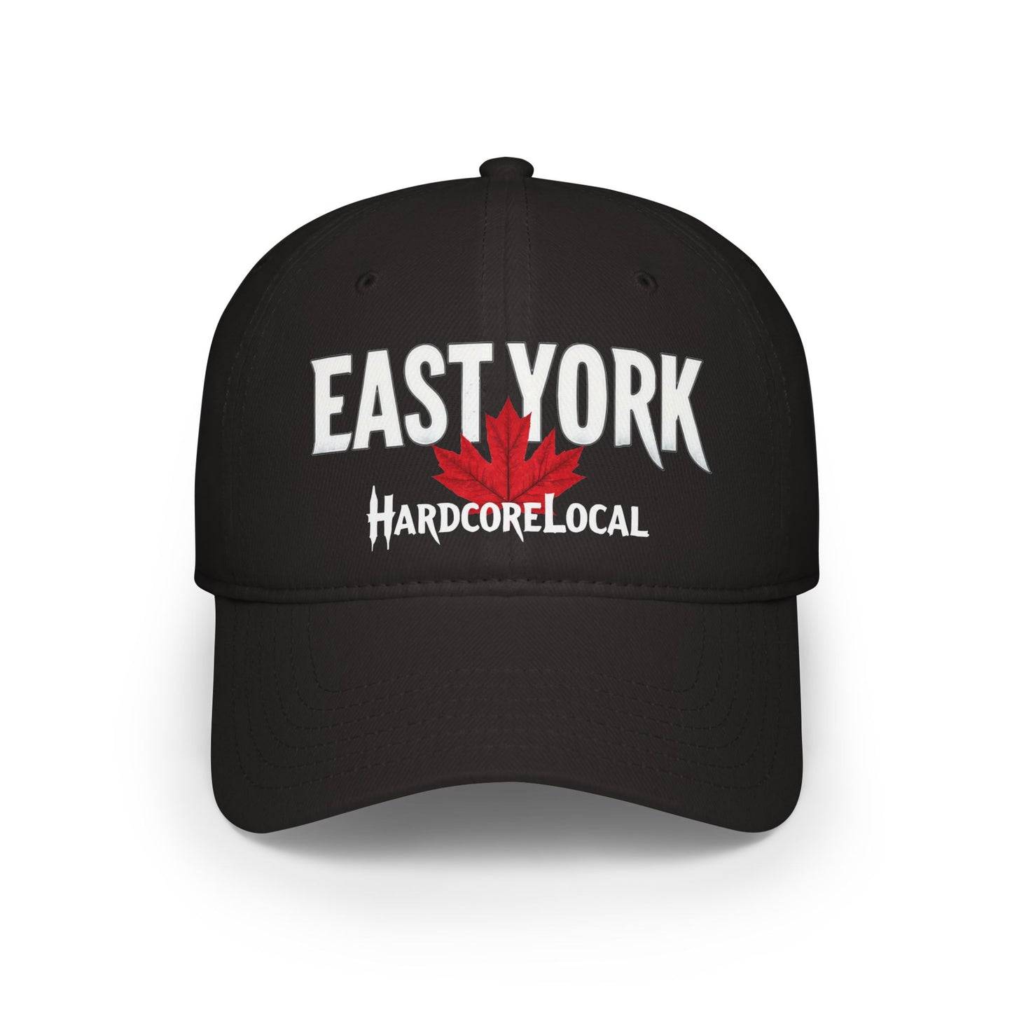 East York HARDCORE LOCAL Red LEAF Low Profile Baseball Cap - Hat for Community Lovers c06-n02-h01