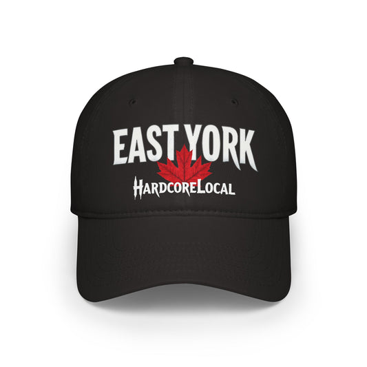 East York HARDCORE LOCAL Red LEAF Low Profile Baseball Cap - Hat for Community Lovers c06-n02-h01