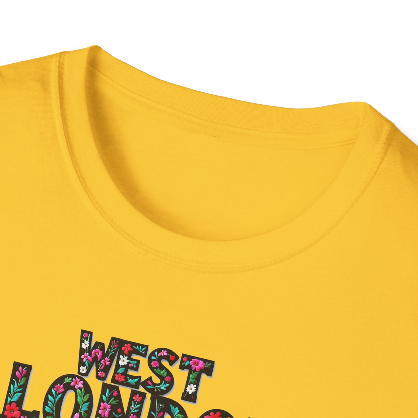 West London Local Gal Flower-Heart T-Shirt, c02-n08-s05  Softstyle Graphic Tee, Unisex Casual Wear, Support Local Merch, Gift for Community Lovers, Finkz WINDSOR