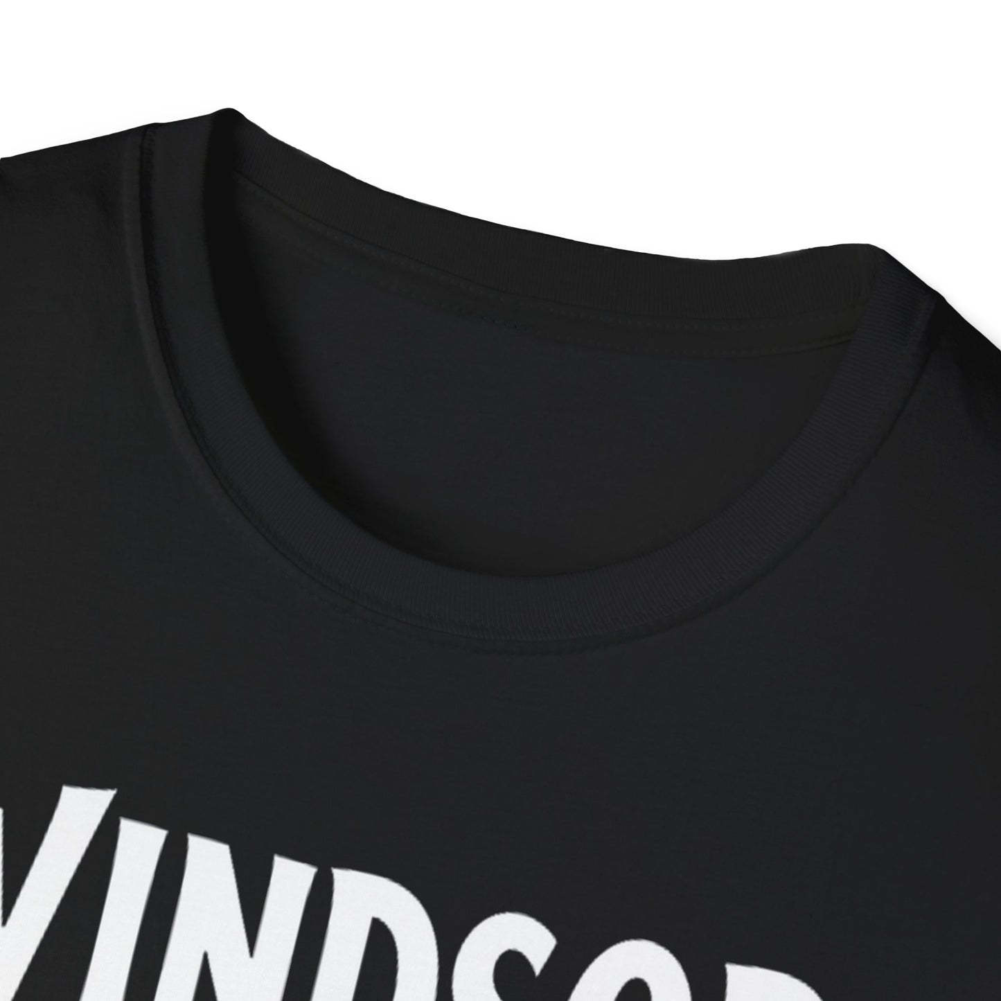 Windsor Hardcore Rep'n White Leaf T-Shirt, c001-n00-s007 Softstyle Graphic Tee, Unisex Casual Wear, Support'n Locals Merch, Gift for Community Lovers.